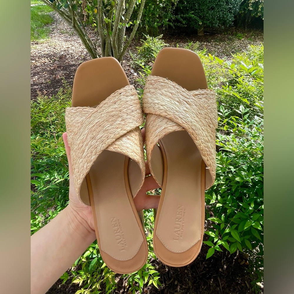 Lauren Ralph Lauren Women's Freddi Raffia Beige Sandals